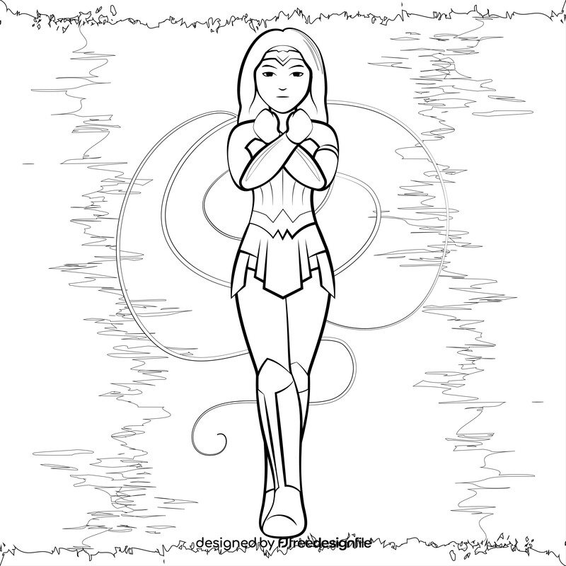 Wonder Woman black and white vector