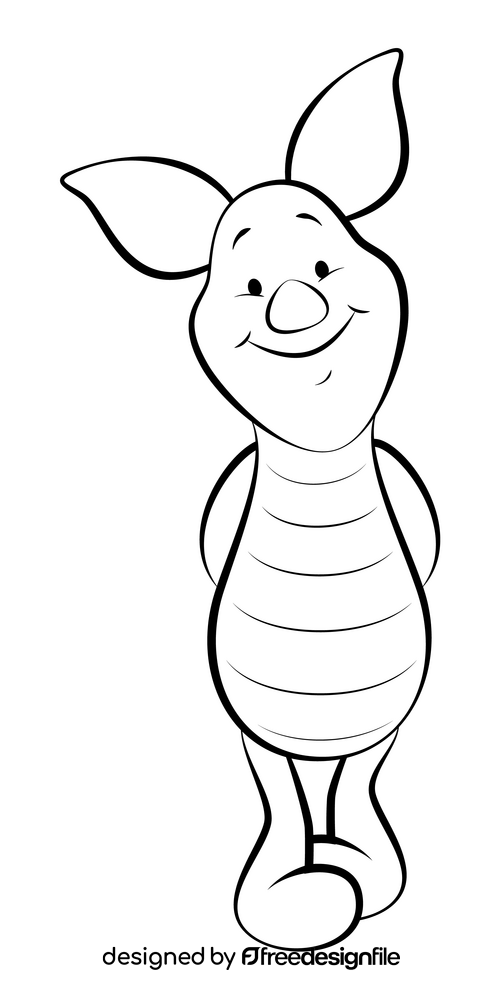 Winnie the pooh, piglet black and white clipart