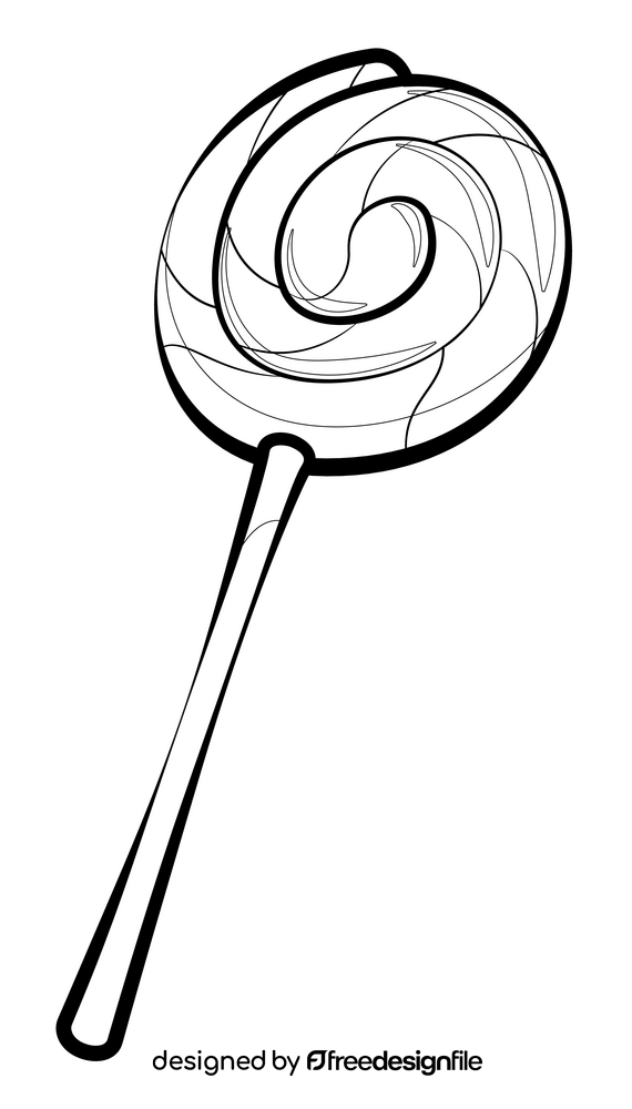 Lollipop drawing black and white clipart