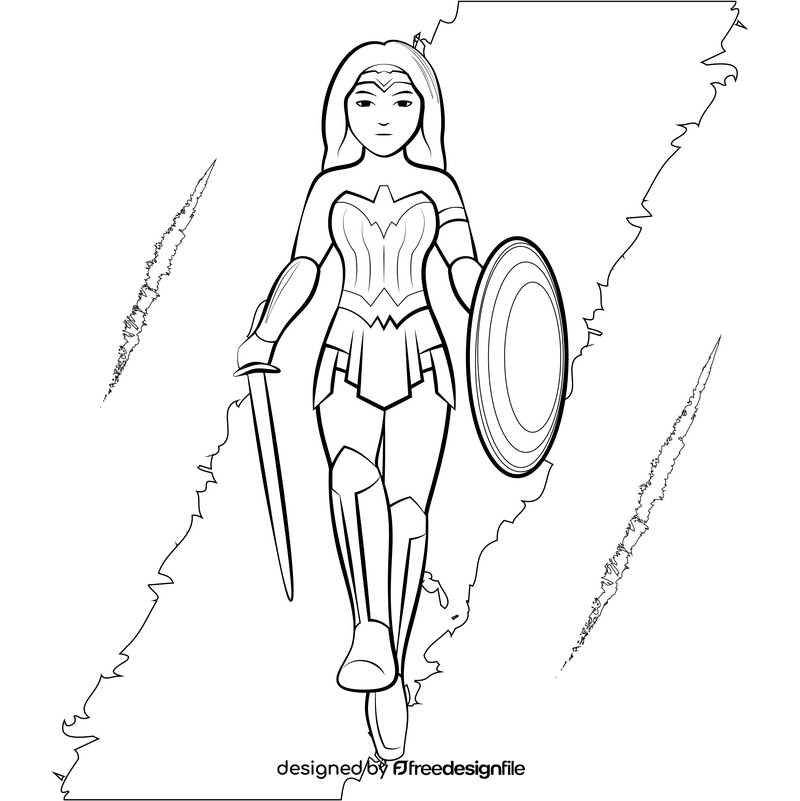 Wonder Woman black and white vector