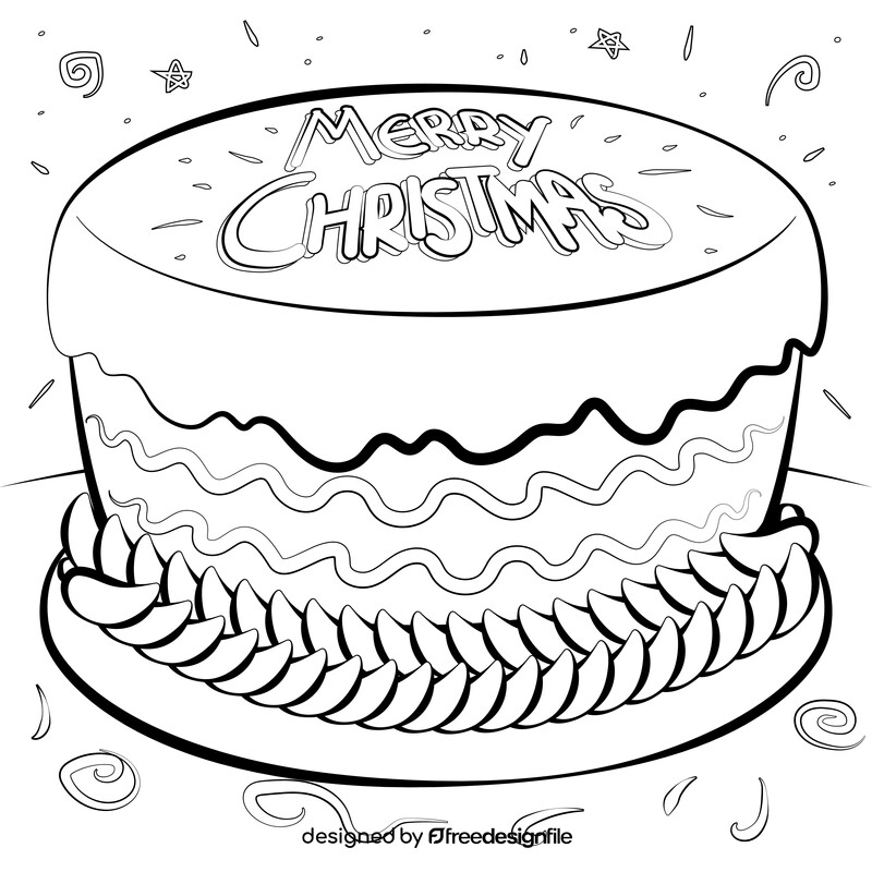 Christmas cake black and white vector