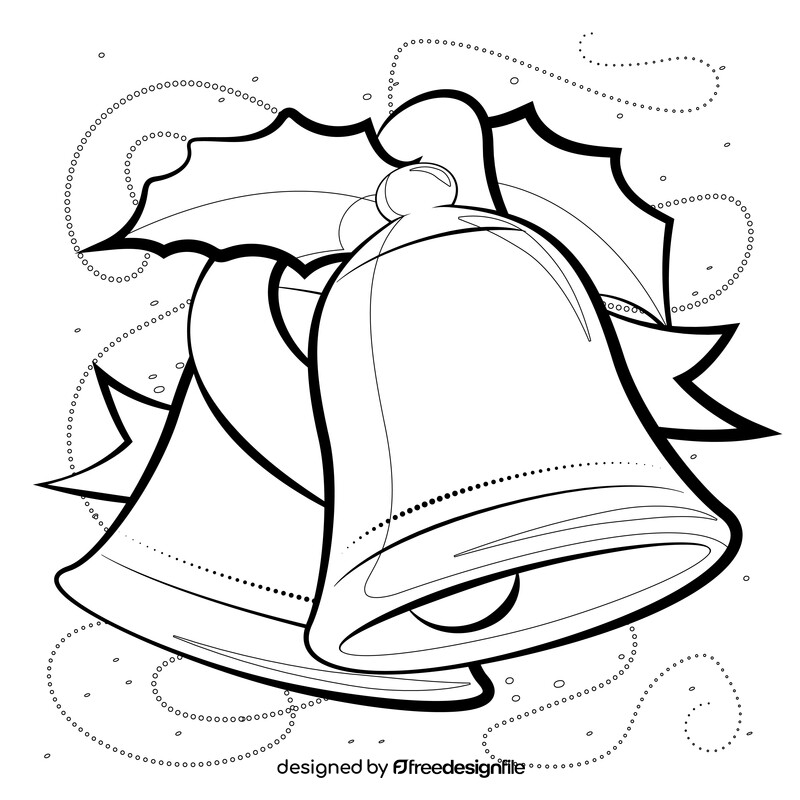 Christmas bells black and white vector