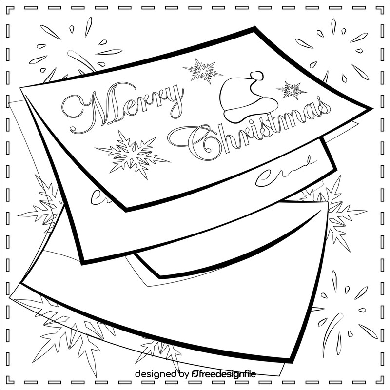 Christmas card black and white vector