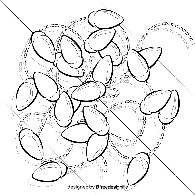 Christmas lights black and white vector