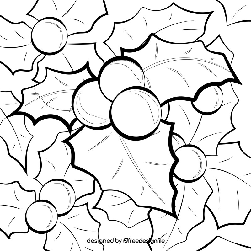 Holly berries black and white vector