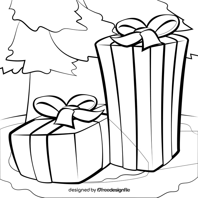 Christmas presents black and white vector