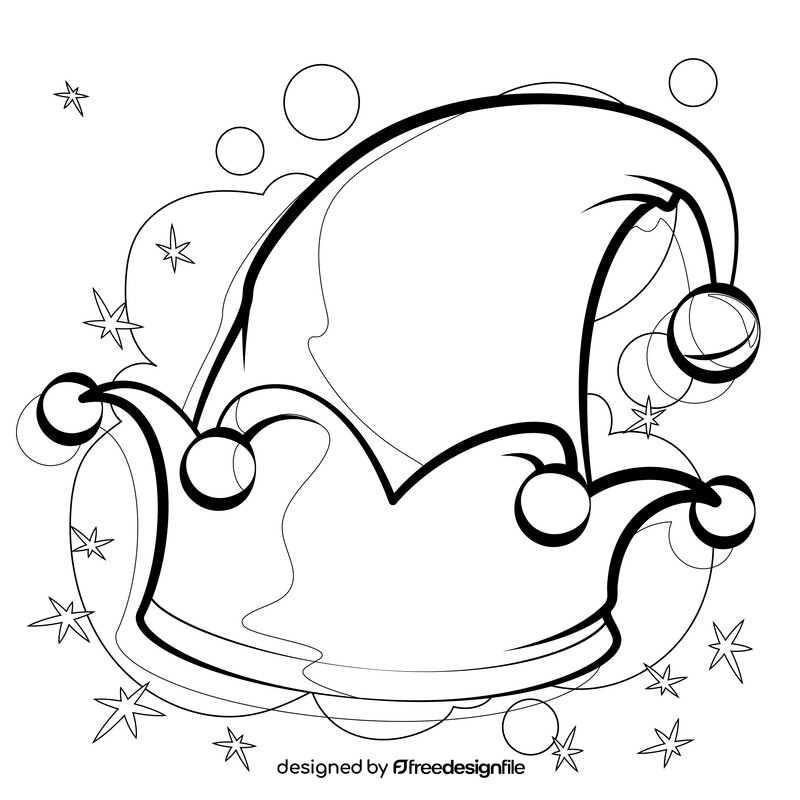 Christmas elf hat black and white vector