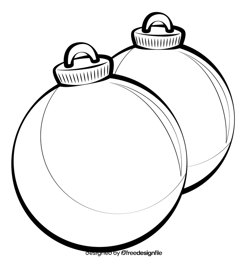 Christmas ornament drawing black and white clipart