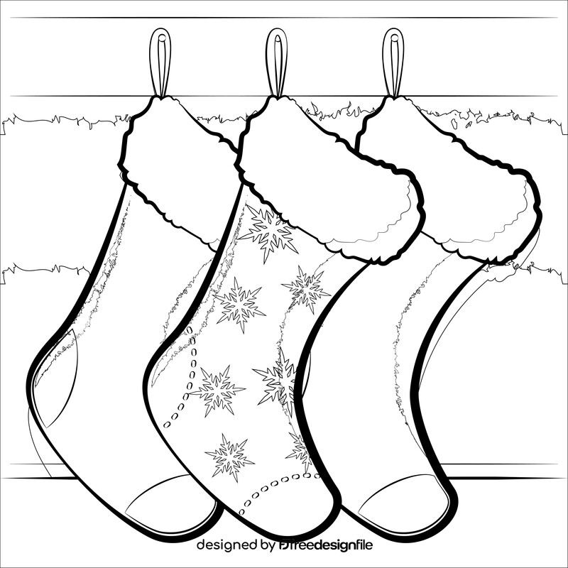 Christmas stocking black and white vector