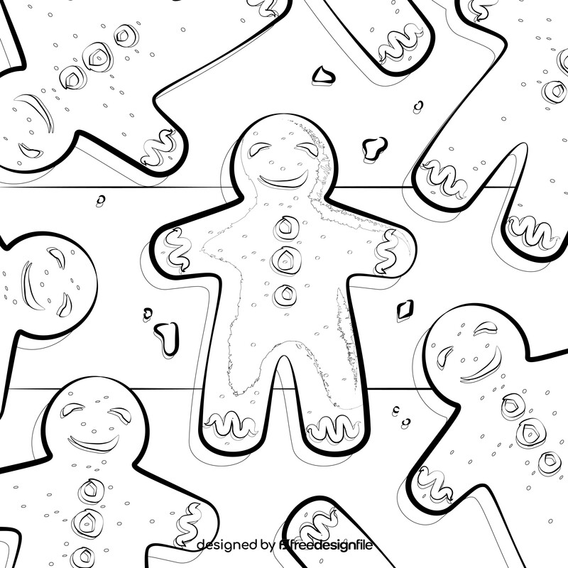 Gingerbread man black and white vector