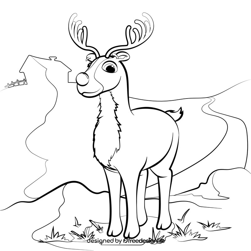 Rudolph black and white vector