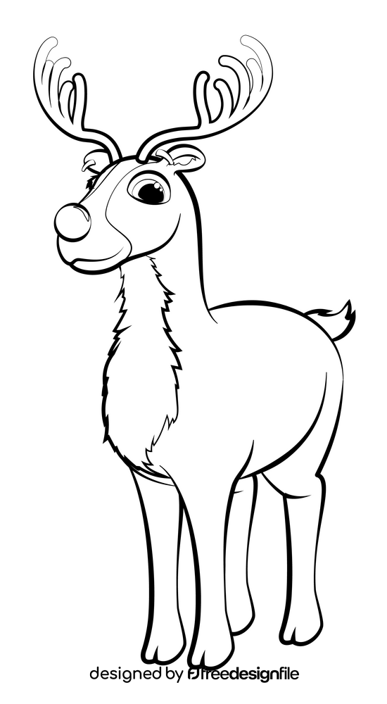 Rudolph drawing black and white clipart