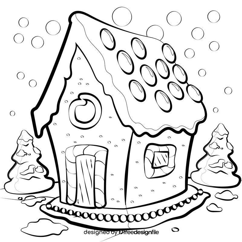 Gingerbread house black and white vector