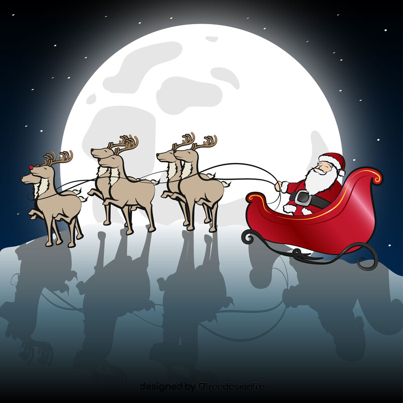 Santa Claus, reindeers and sleigh vector