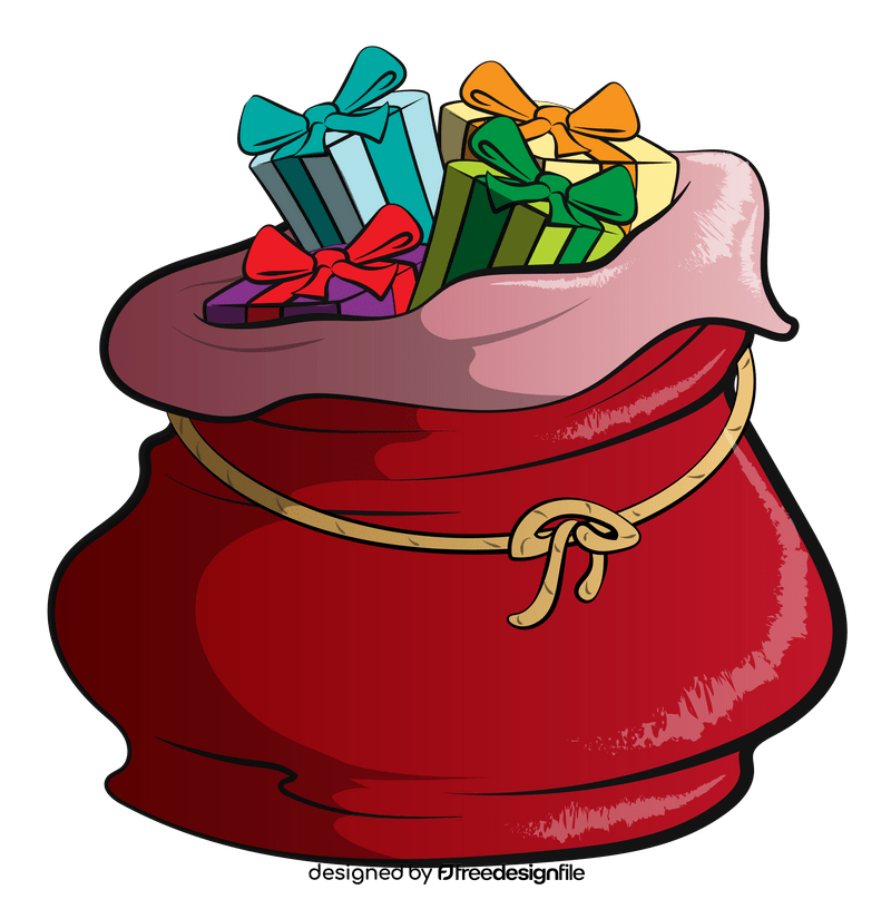 Santa bag, christmas presents clipart