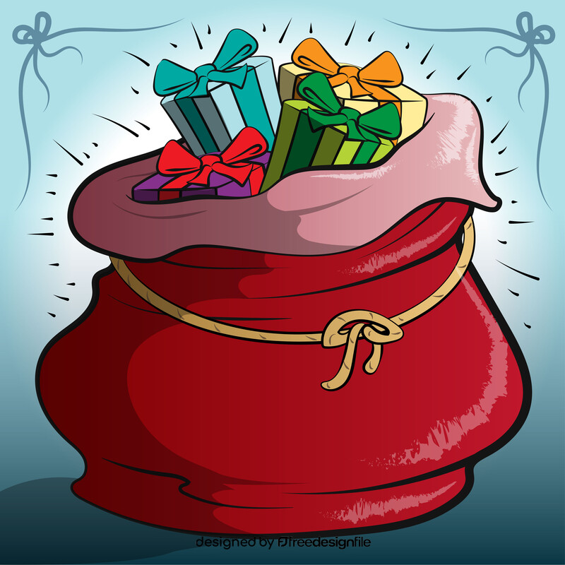 Santa bag, christmas presents vector