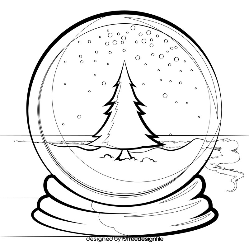 Snow globe black and white vector