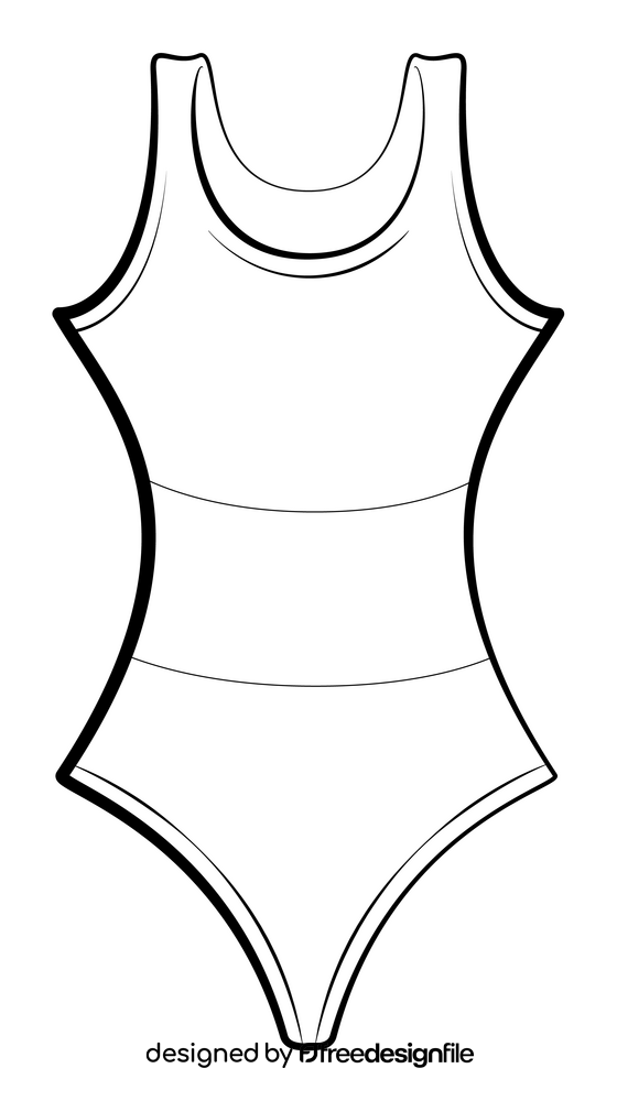 Bathing suit black and white clipart