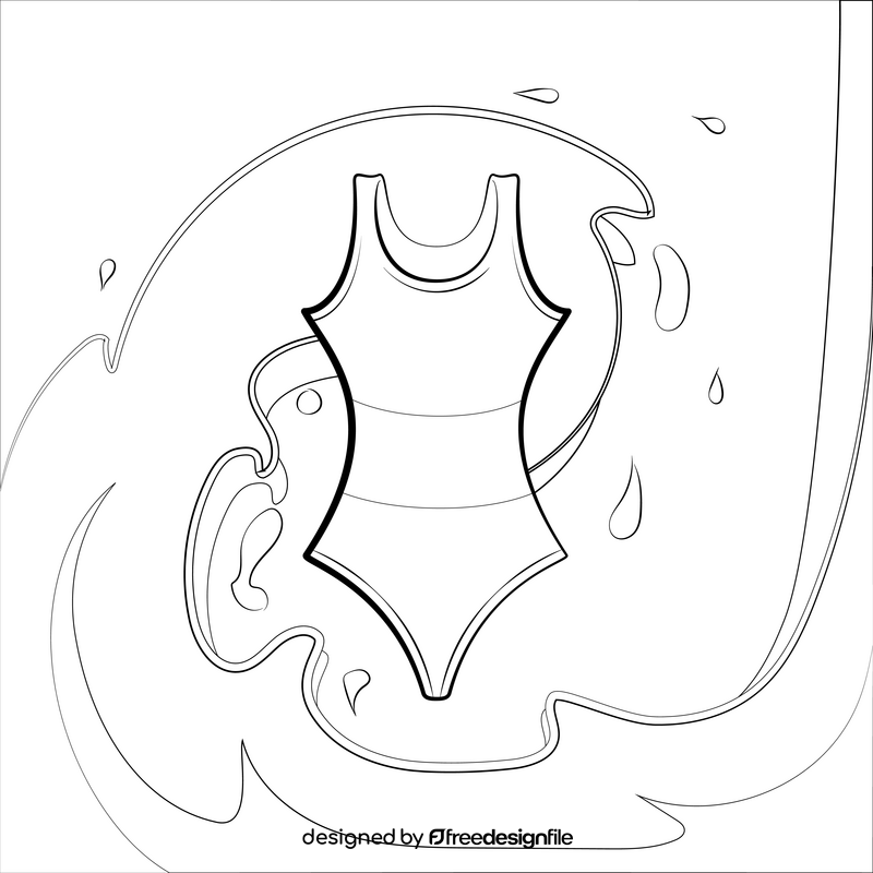 Bathing suit black and white vector