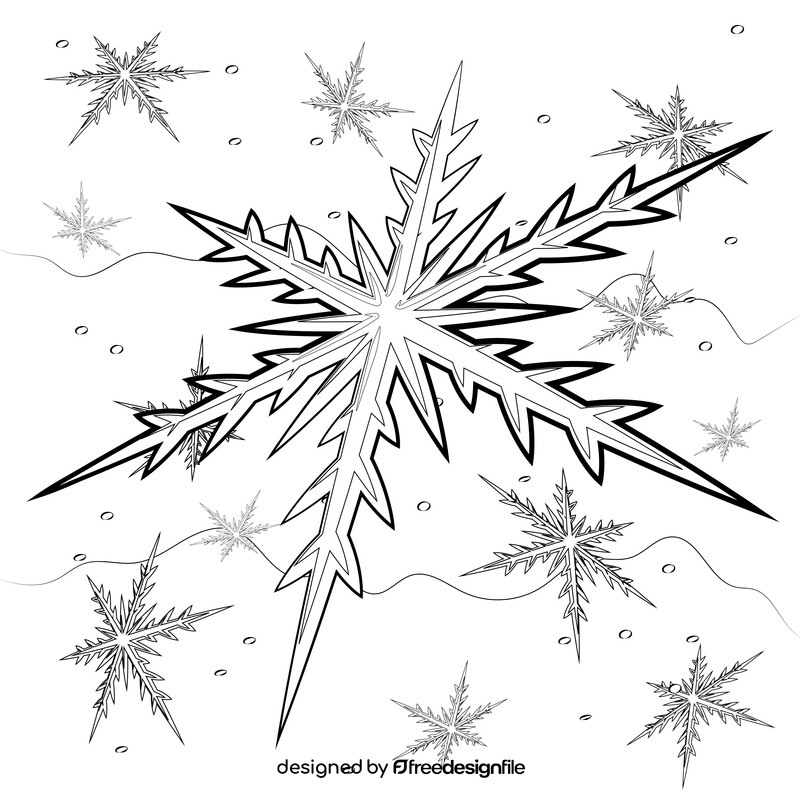 Snowflake black and white vector