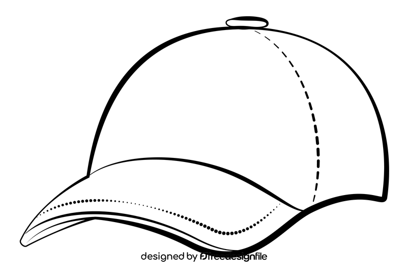 Cap black and white clipart