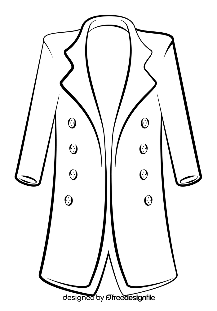 Coat black and white clipart