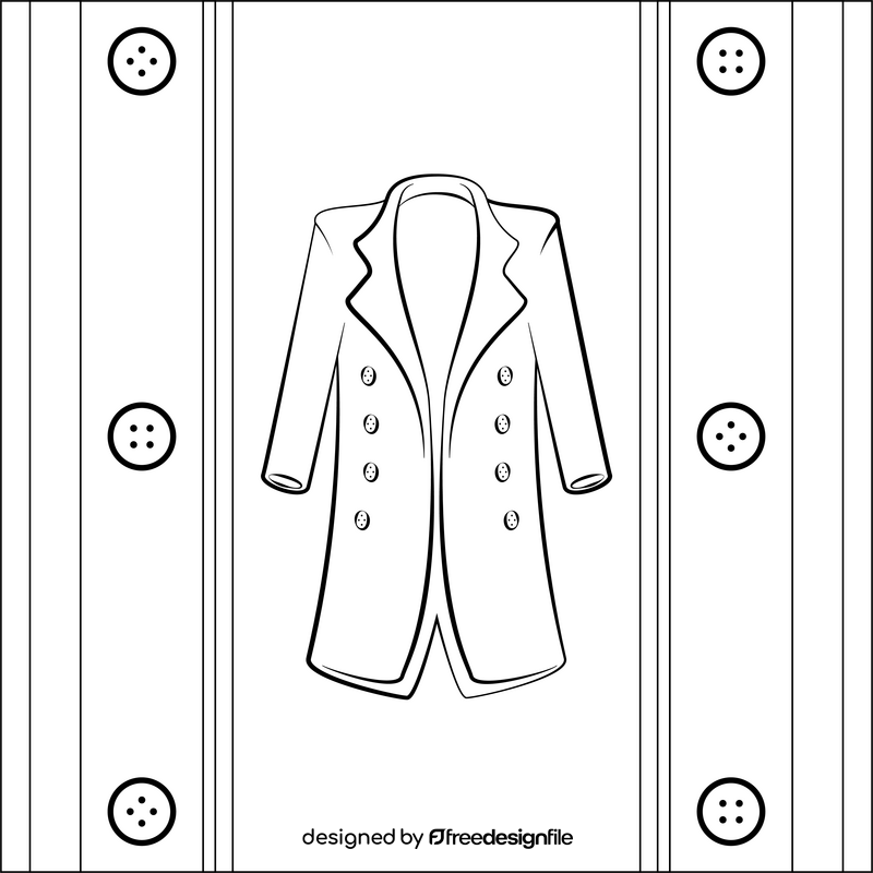 Coat black and white vector