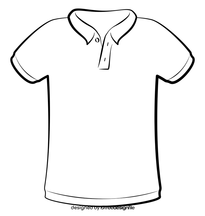 Golf shirt black and white clipart