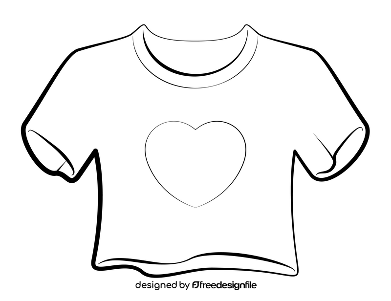 Crop top black and white clipart