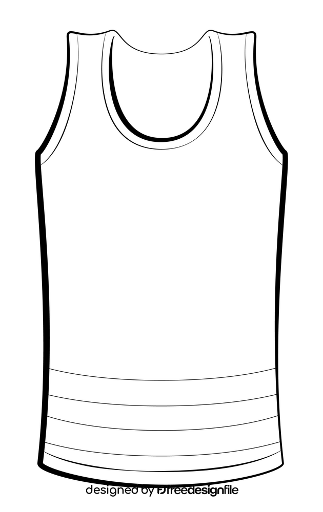 Tank top black and white clipart