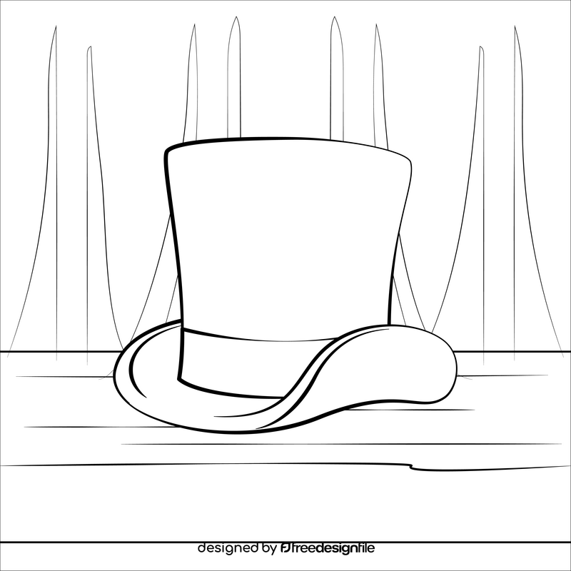 Top hat black and white vector