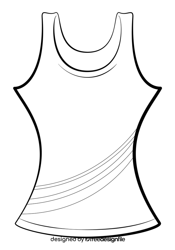 Tank top ladies black and white clipart