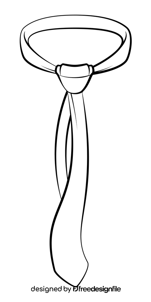 Tie black and white clipart