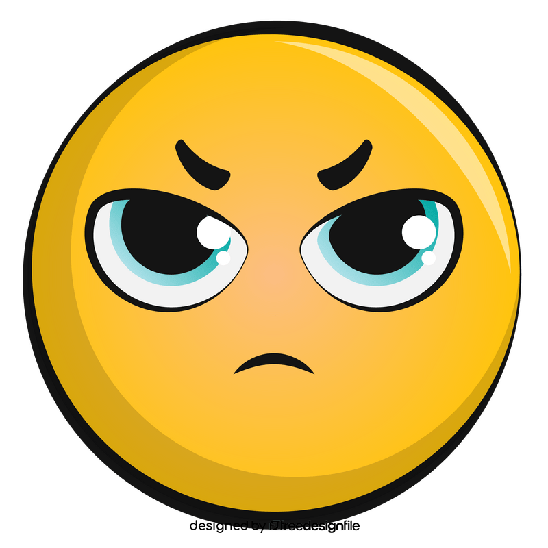 Angry face emoji, emoticon, smiley clipart