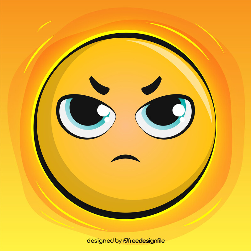 Angry face emoji, emoticon, smiley vector