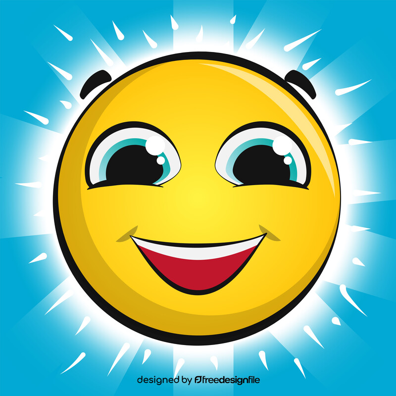 Happy emoji, emoticon, smiley vector