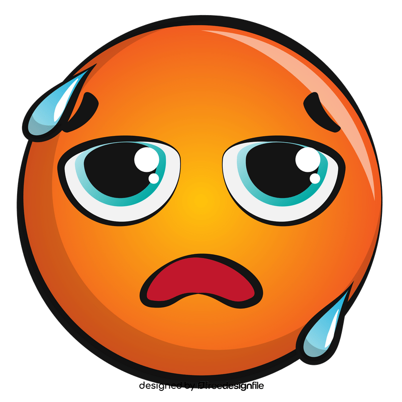 Hot face emoji, emoticon, smiley clipart