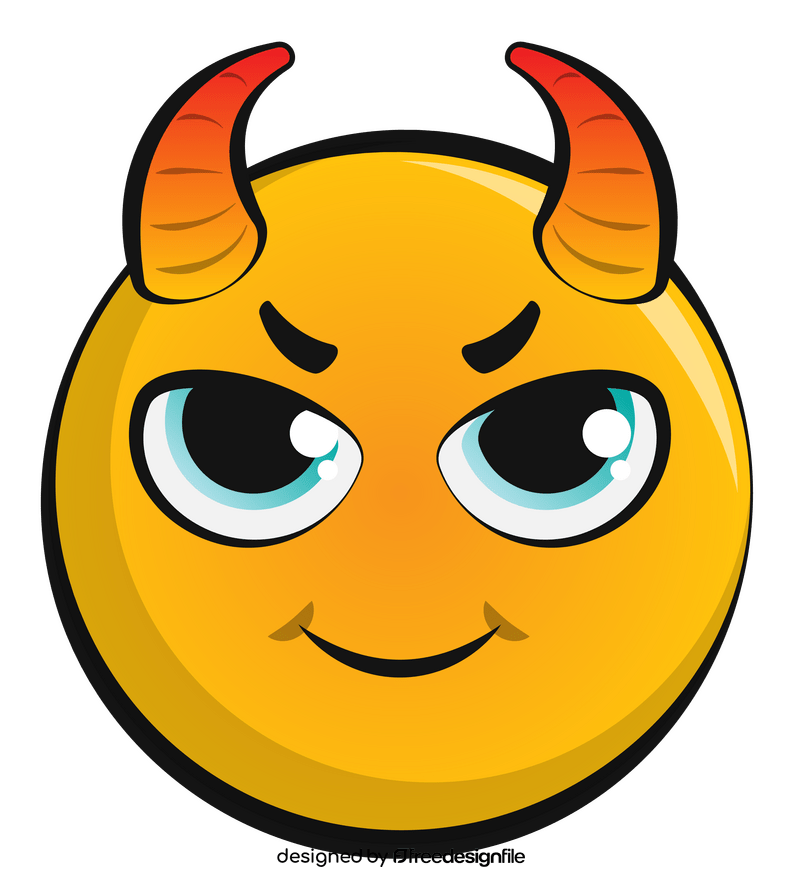 Devil, demon emoji, emoticon, smiley clipart