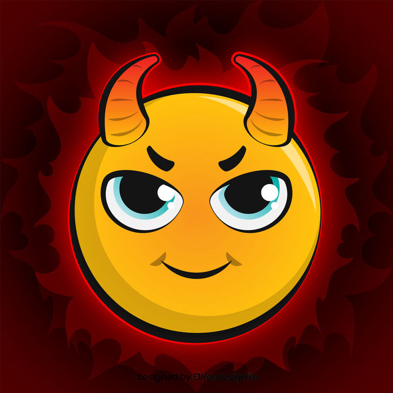 Devil, demon emoji, emoticon, smiley vector free download