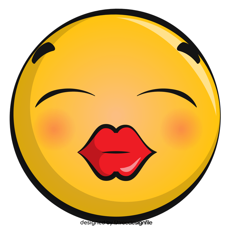 Kiss emoji, emoticon, smiley clipart