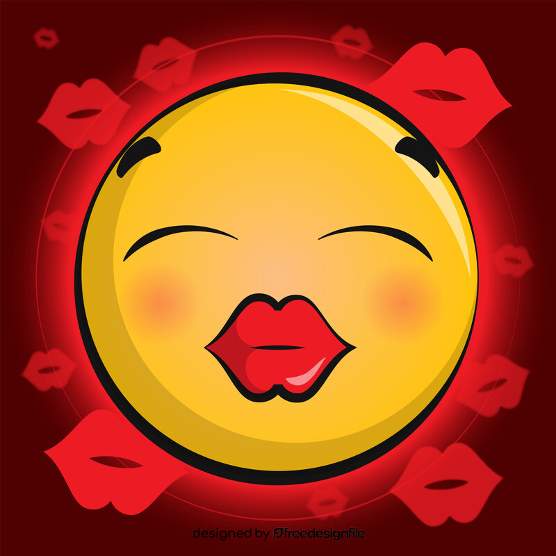 Kiss emoji, emoticon, smiley vector