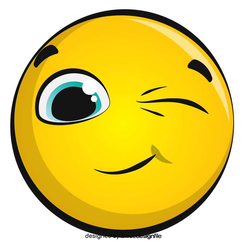 Wink emoji, emoticon, smiley clipart free download