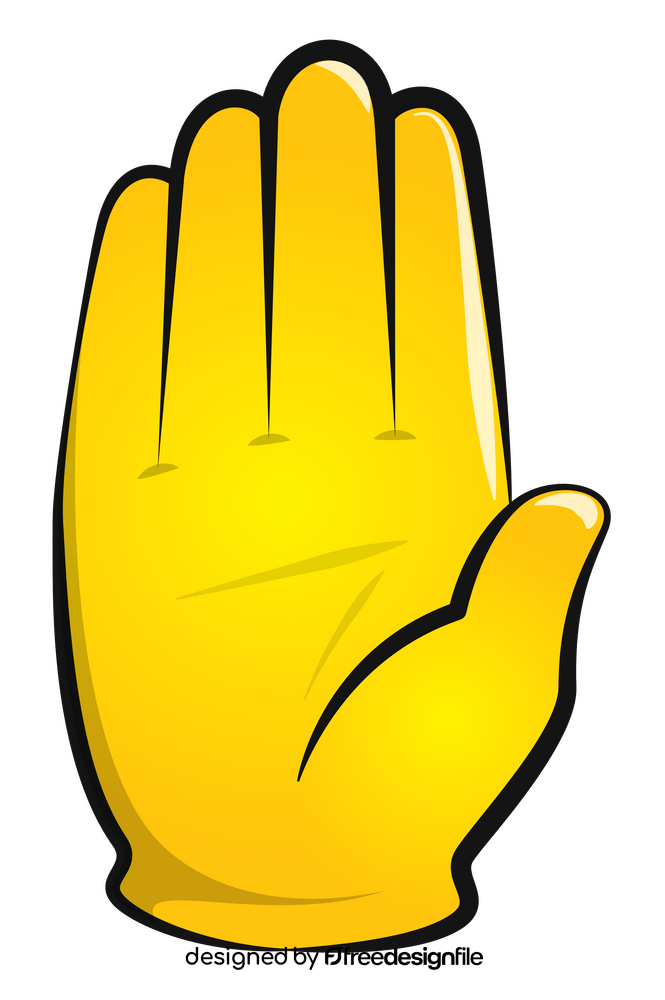 Hand raised emoji, emoticon clipart