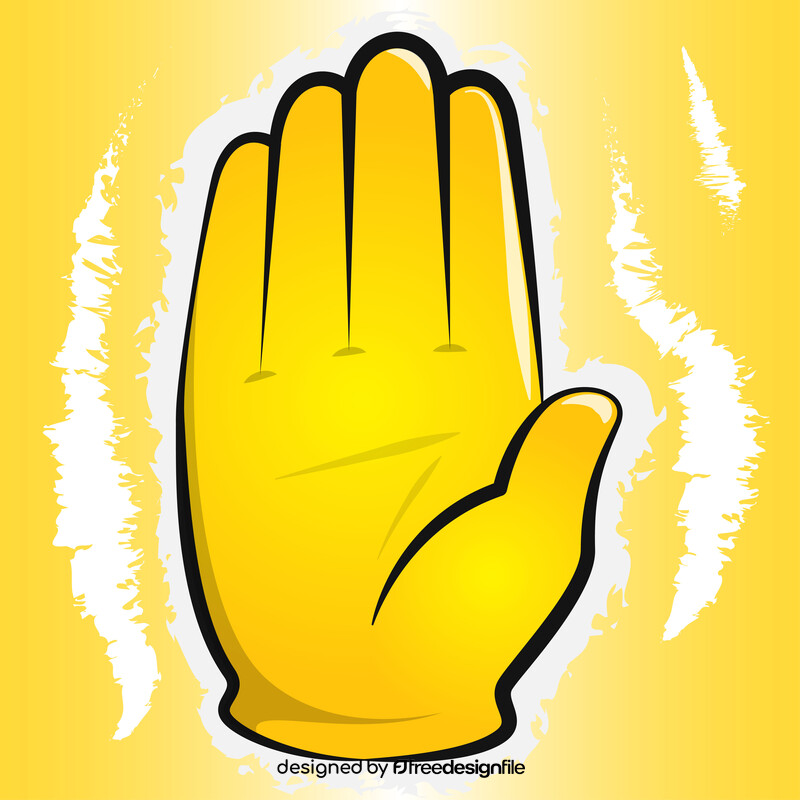 Hand raised emoji, emoticon vector
