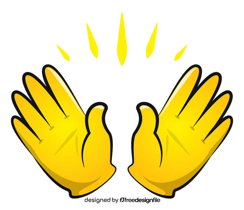 Open hands, raising hands emoji, emoticon clipart free download