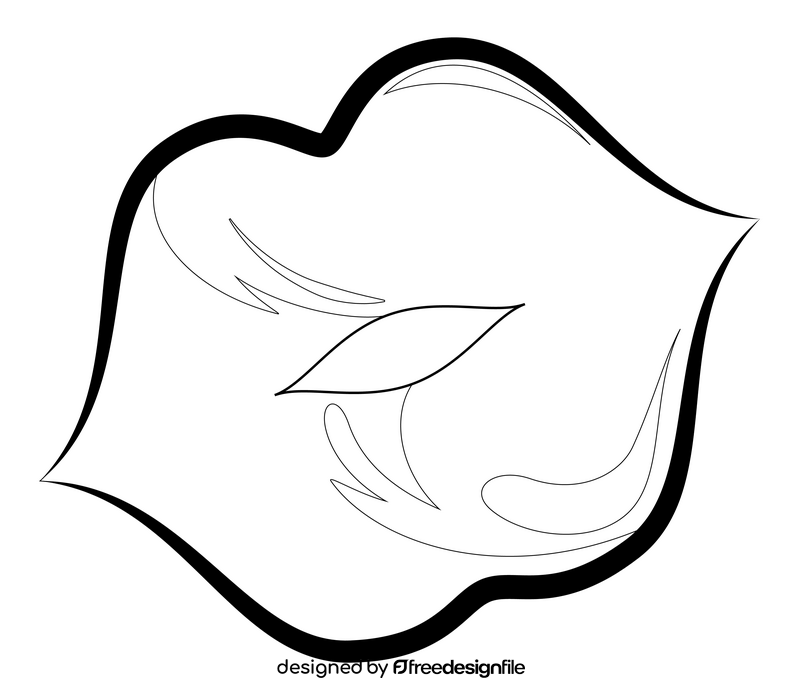 Kissing lips emoji, emoticon drawing black and white clipart