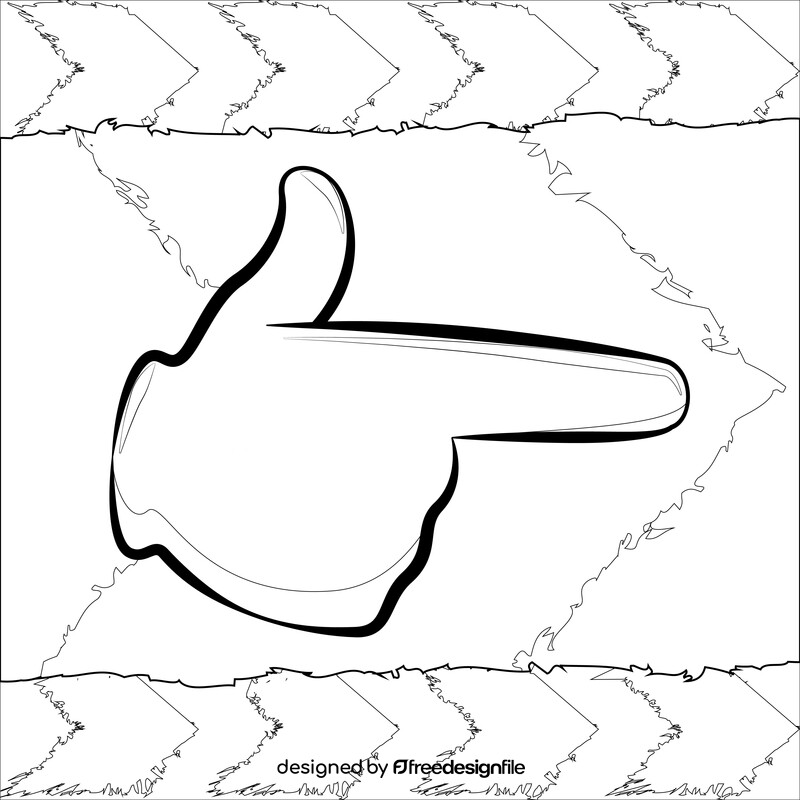 Pointing right emoji, emoticon black and white vector