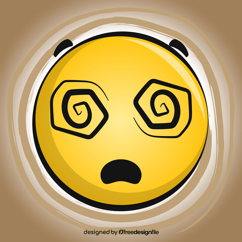 Spiral eyes emoji, emoticon, smiley vector