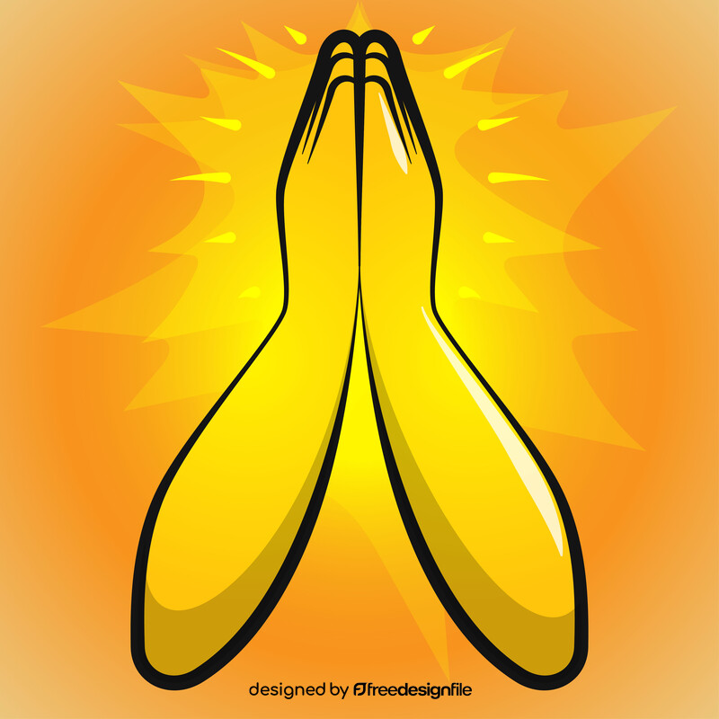 Prayer, folded hands emoji, emoticon vector