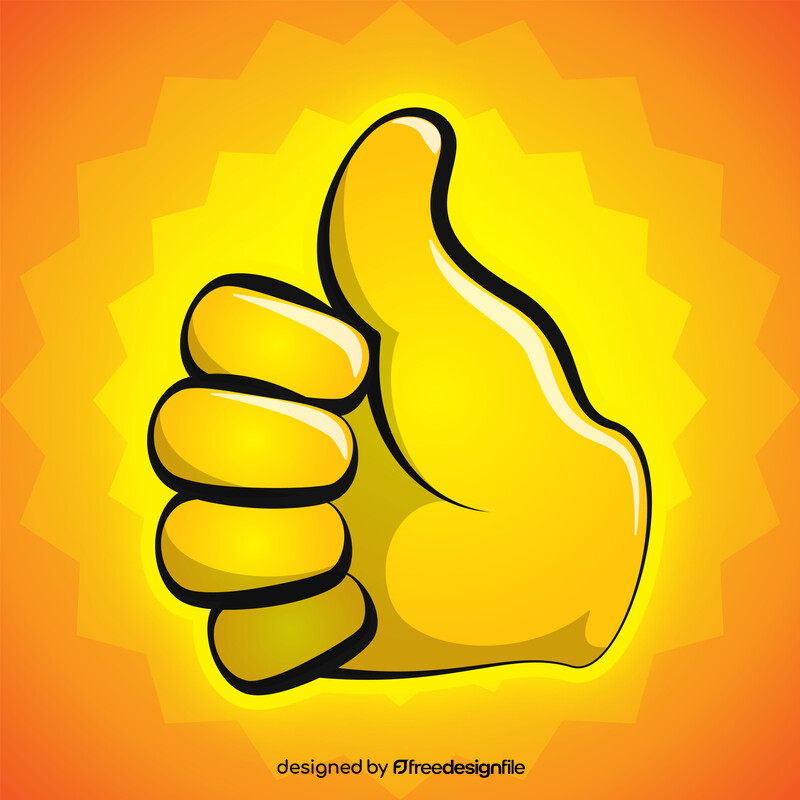 Thumbs up emoji, emoticon vector